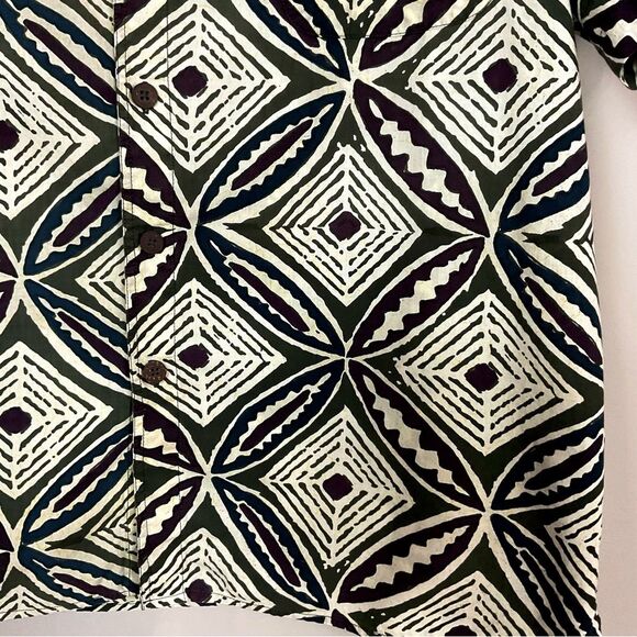 Patagonia Aloha Shirt Short Sleeve Tapas Print Multi-Color Tiki Men's Sz Med - Picture 6 of 8